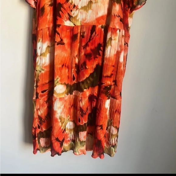 Marie Oliver Ruffle V-Neck Short Sleeve Plated Mini Dress Size XS - Picture 11 of 11